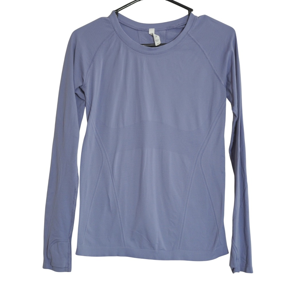 Athleta Size Small Momentum Seamless Long Sleeve Top Periwinkle Blue Lavendar